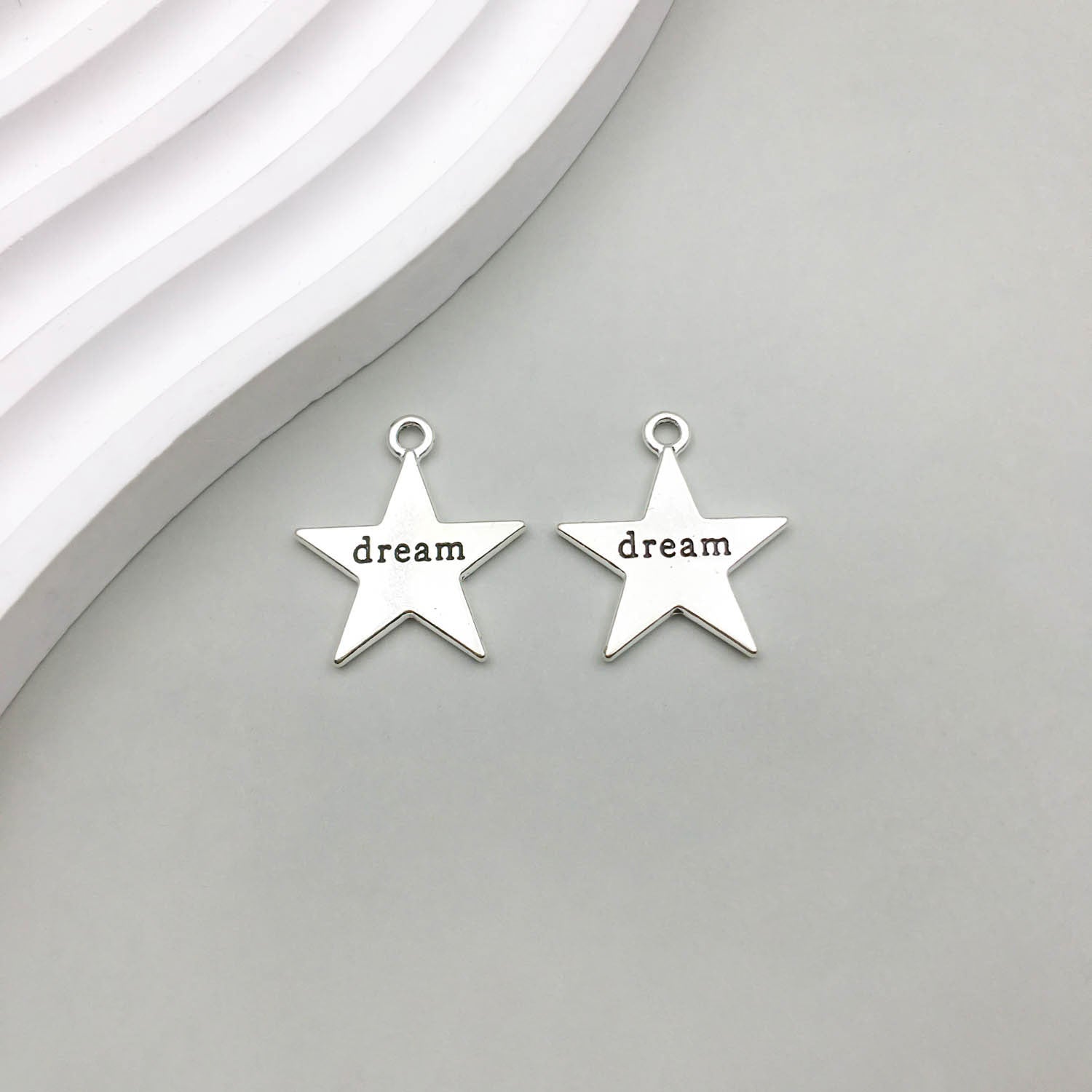 Wholesale 1 Antique Silver Alloy Star Series Simulation Hollow Pentagram DIY Pendant