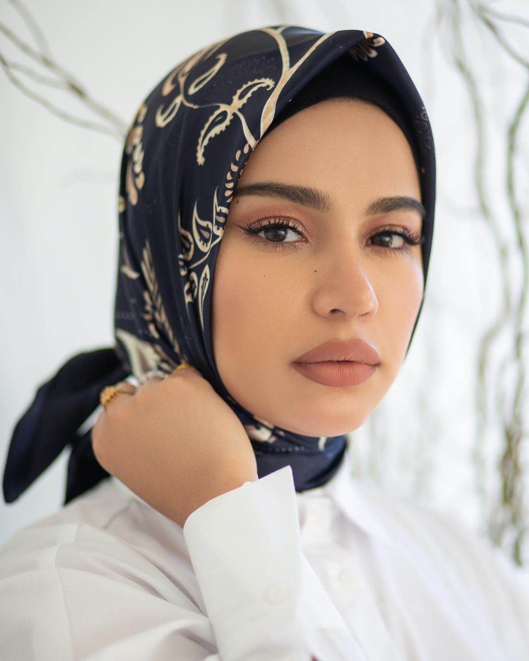 Wholesale Chain Printed Imitation Silk Scarf