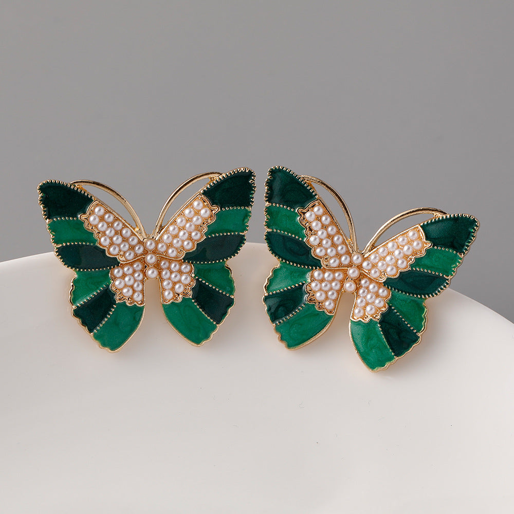 Pendientes de aleación de zinc de mariposa de mariposa al por mayor