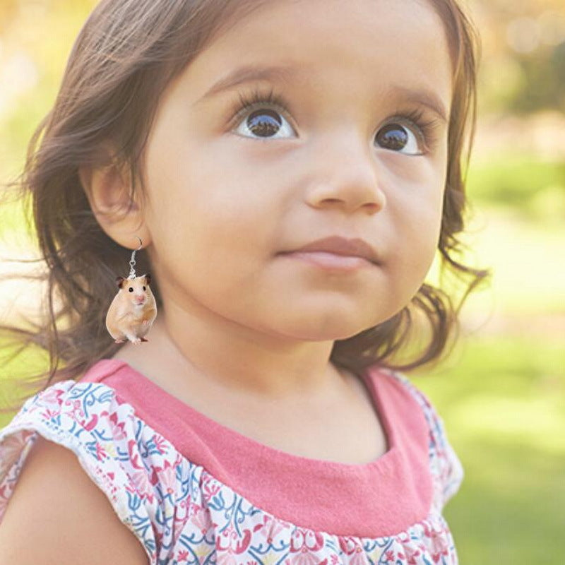 Wholesale 10pcs Rooster, Cow, Hamster, Piglet, Hedgehog, Squirrel, Rabbit, Black Cat, Puppy, Animal Earrings