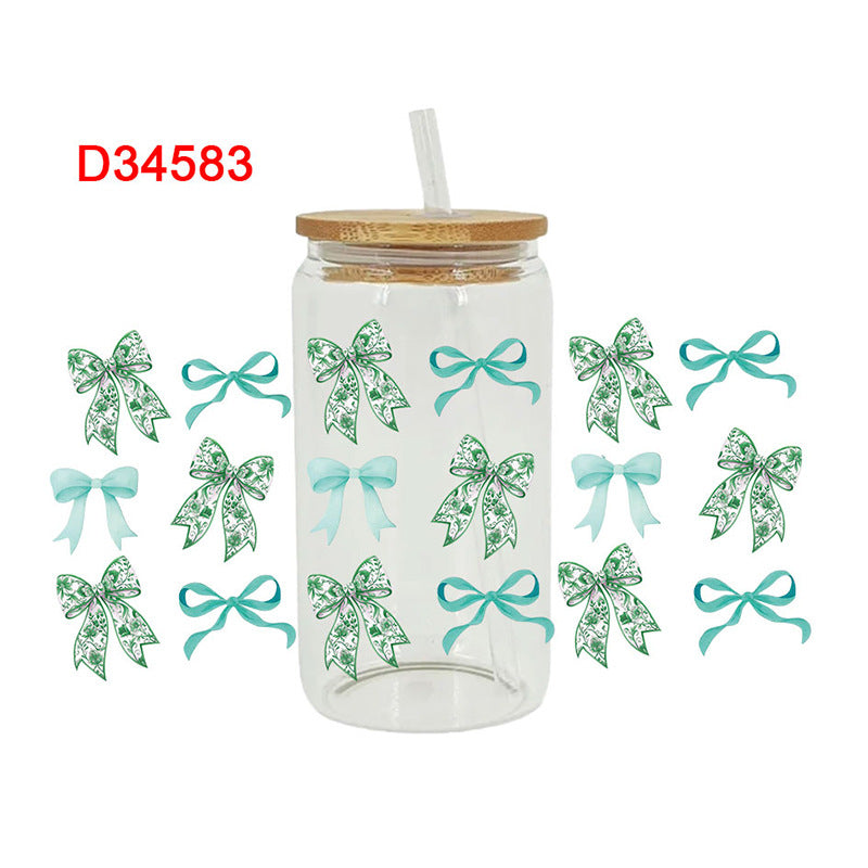 Wholesale Colorful Bow 16oz Cup UV DTF Wrap