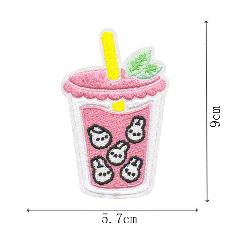 Wholesale Cartoon Pink Embroidered Patch With Heating Glue Backing DIY Fashion Accessory For Bags Clothes Shoes Towels
