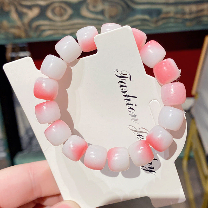 Wholesale Macaron Bamboo Two Tone Beaded Bracelet