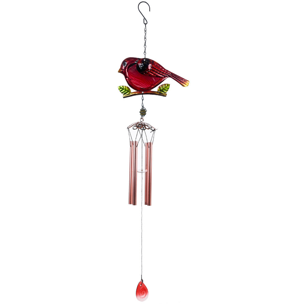 Wholesale Bird Shaped Creative Metal Glass Painted Wind Chime