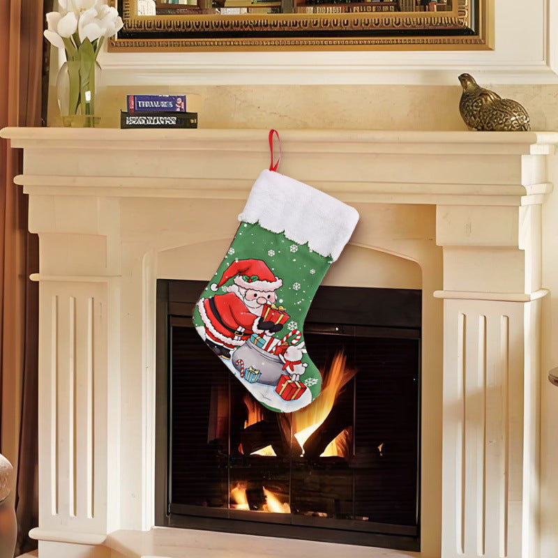 Wholesale Christmas Ornaments Plush Christmas Stocking Gift Bag