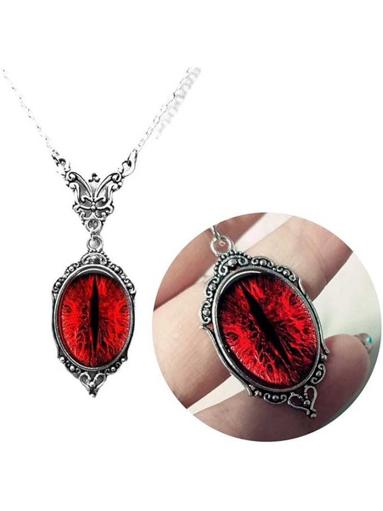 Wholesale Gothic blood cat eye vampire relief vintage necklace
