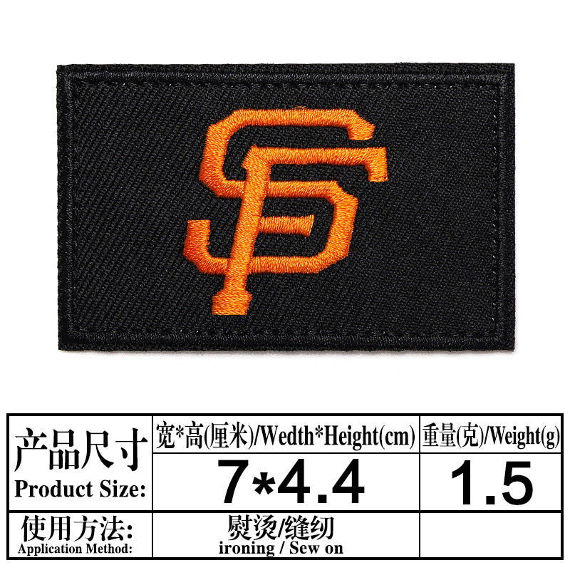 Wholesale Twill Embroidered Patch Team Badge Rectangular Decorative Accent For Bags Clothing Towels
