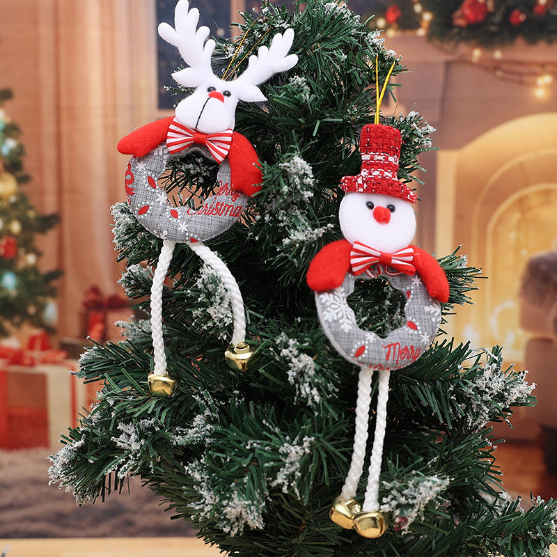 Wholesale Christmas tree ornaments  snowman  cartoon reindeer  bell ornaments