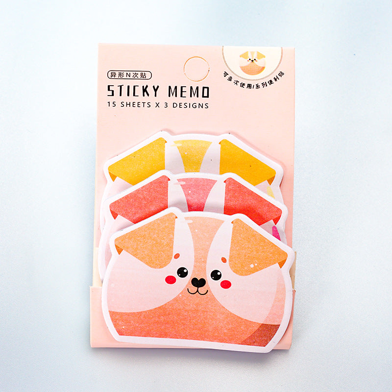 Wholesale 2pcs Cute Cartoon Sticky Notes 3 Books Animal Stacking Set