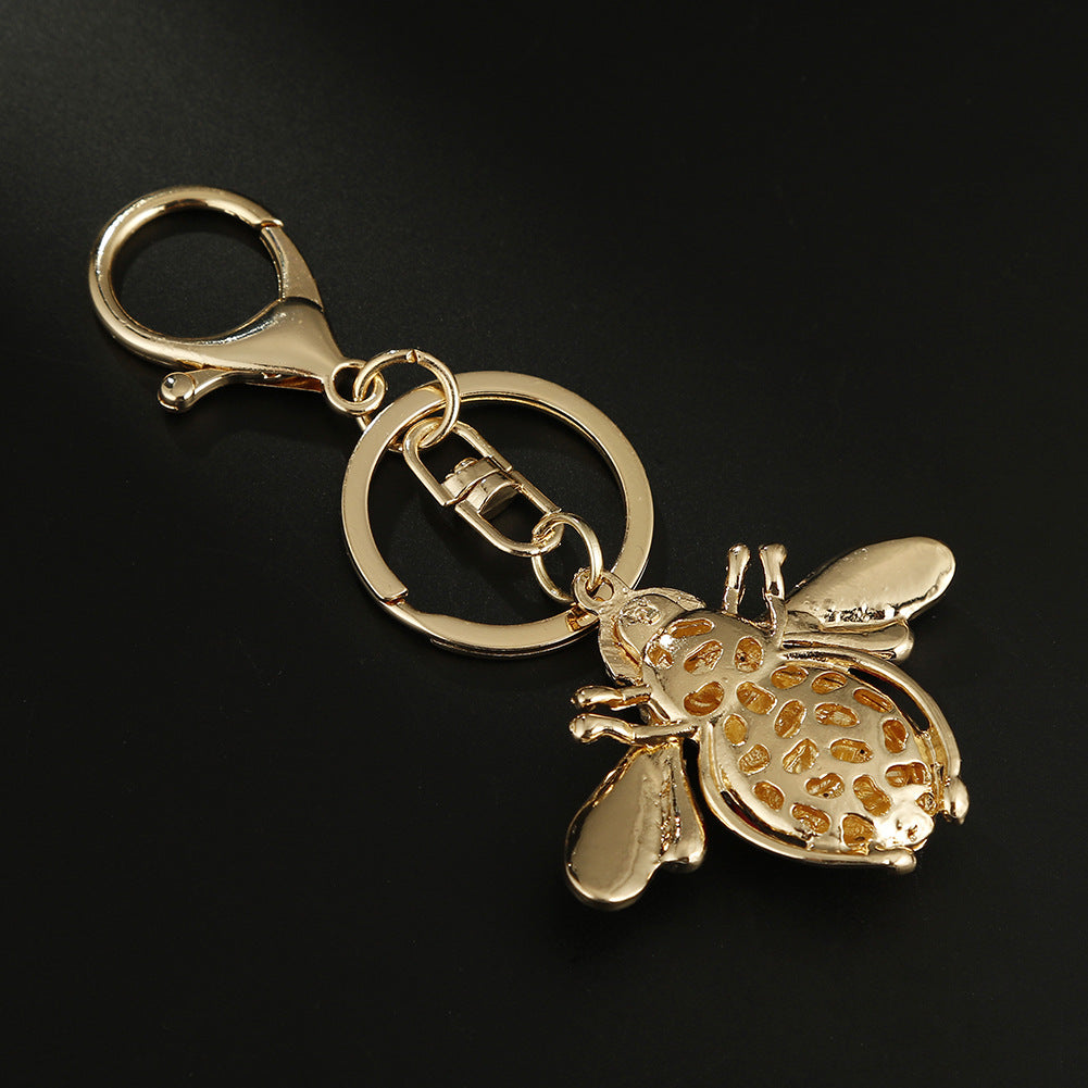 Wholesale Diamond Bee Zinc Alloy Keychain