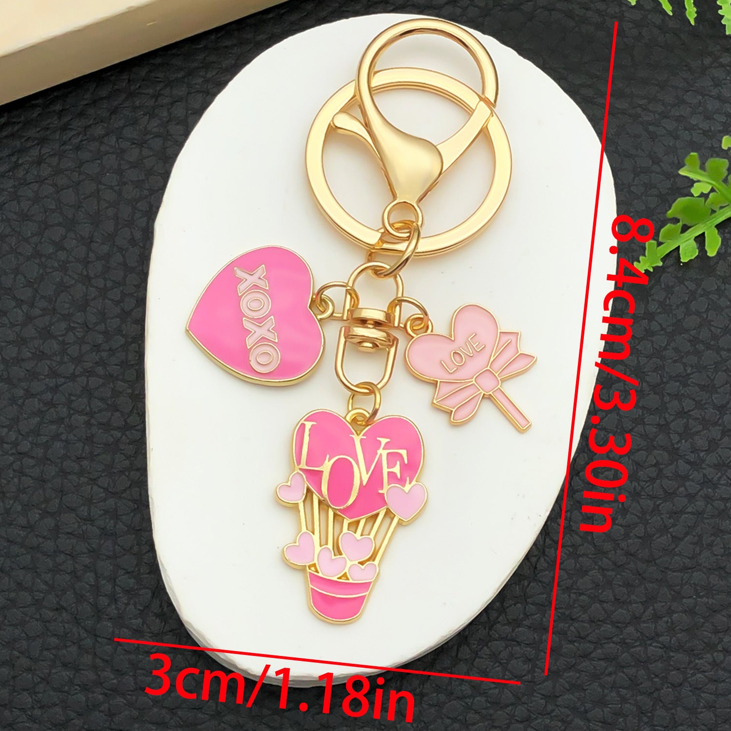 Wholesale Valentine' s Day LOVE Love Candy Rose  Metal Keychain