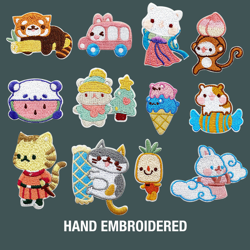 Wholesale Non Woven Fabric Cartoon Embroidered Patch Sticker For Towel DIY Accessory
