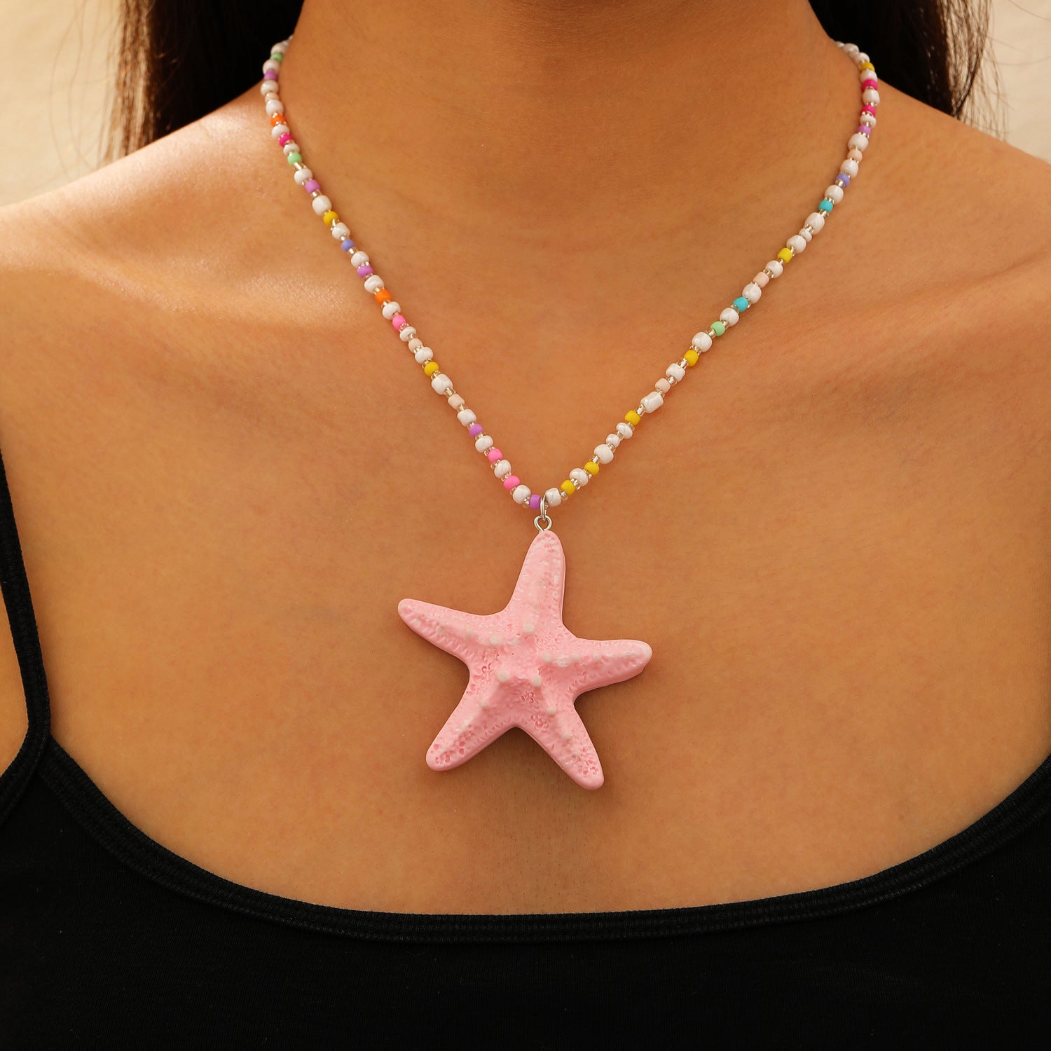Wholesale Electroplated Alloy Bohemian Beach Shell Necklace And Bracelet Set For Women Faux Pearl Starfish Conch Fashion Accessory