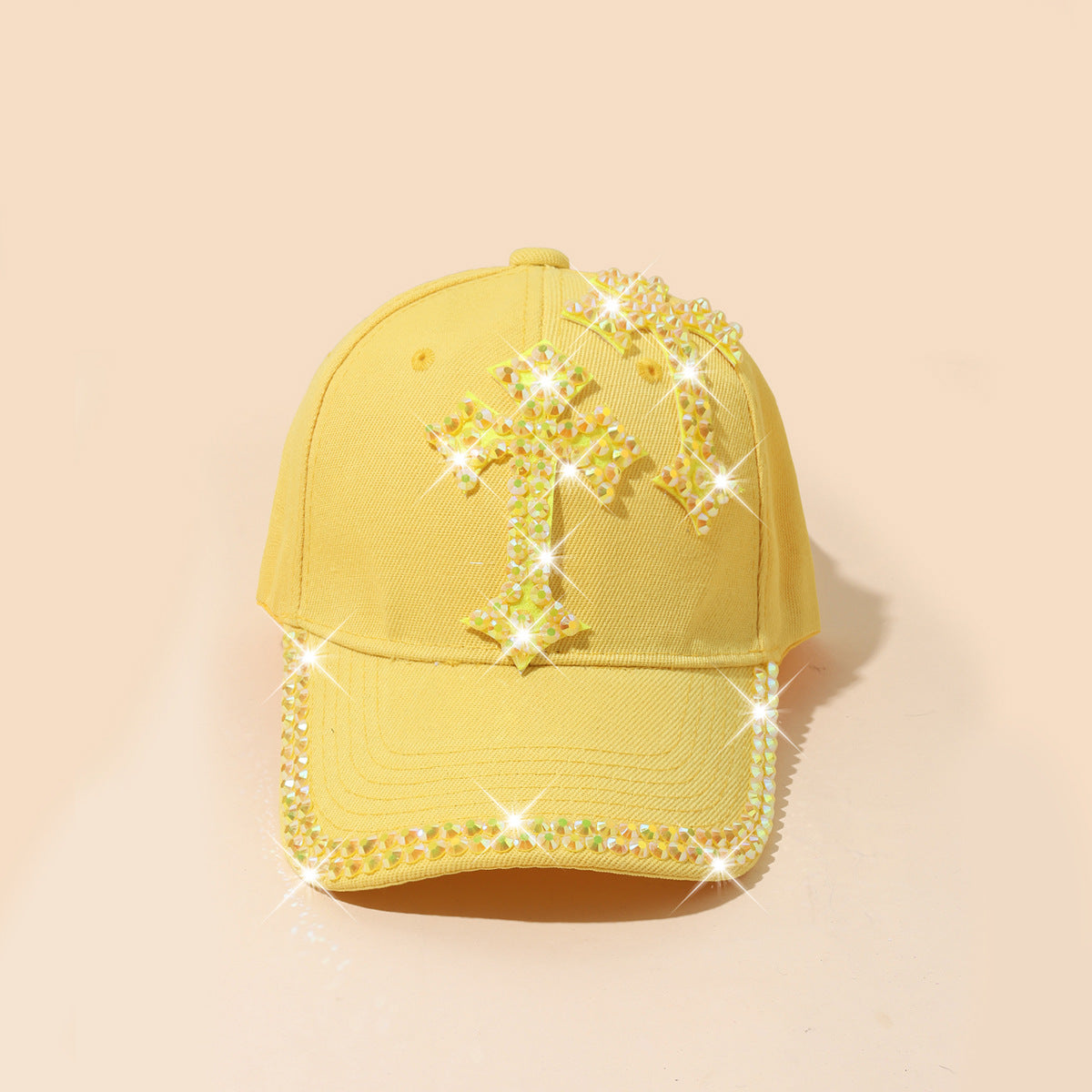 Wholesale Rhinestone fashionable and versatile summer handmade diamond sun protection baseball cap for men and women