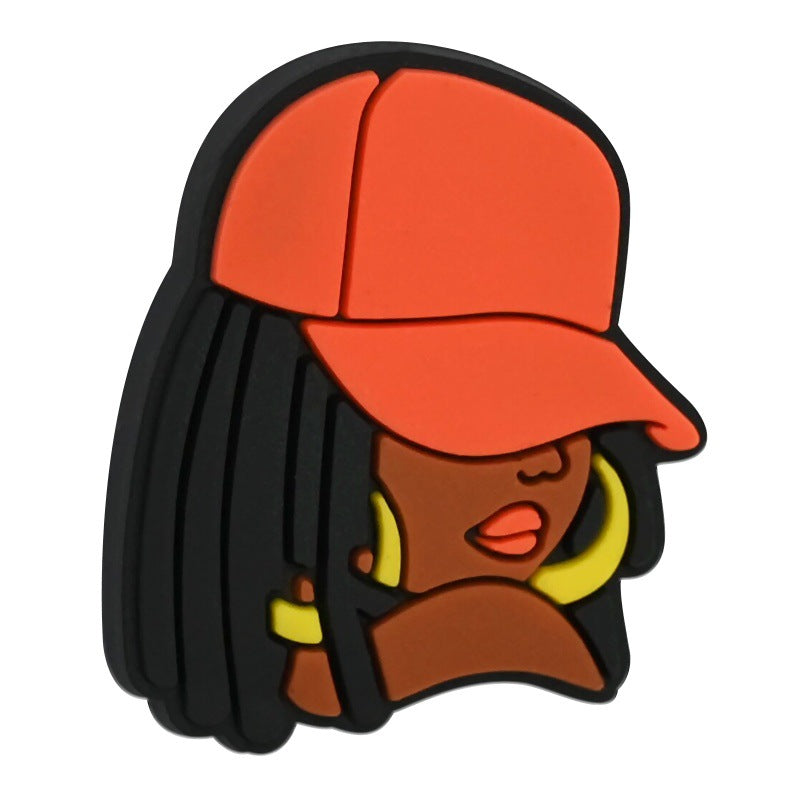 Wholesale Random 100pcs Black Girl Beaded PVC Soft Rubber Beads Focal Beads