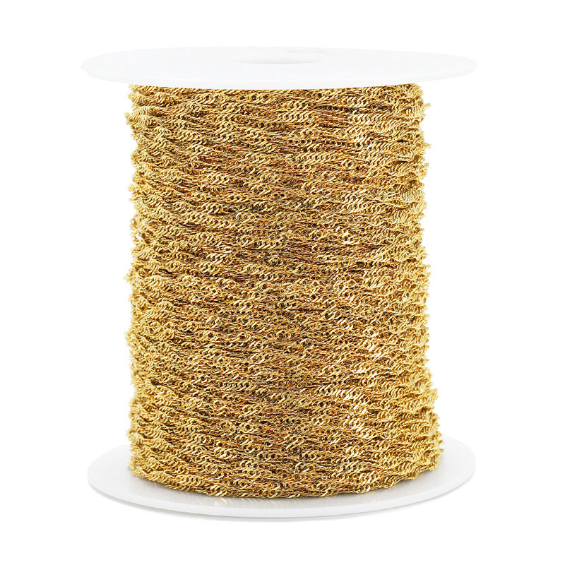 Wholesale 2PCS 2mm Stainless Steel Water Wave Chain DIY Jewelry Accessories