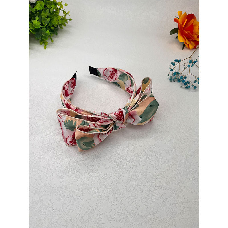Wholesale Bow Large Flower Polyester Fabric Headband