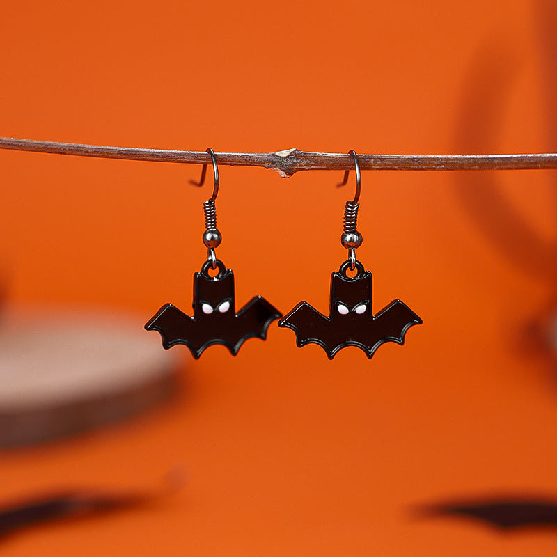 Wholesale Halloween Creative Funny Dark Ghost Bat Spider Skull Earrings