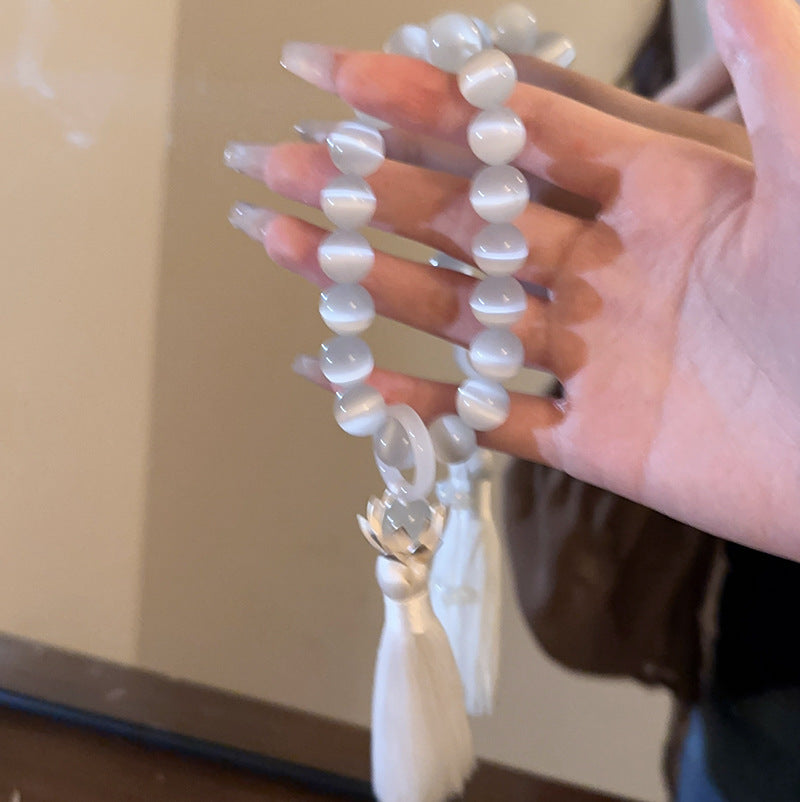 Wholesale Tide Elegant Pearl Crystal Jade Double Circle Bracelet Niche Personality Bracelet Fashion High Sense Bracelet