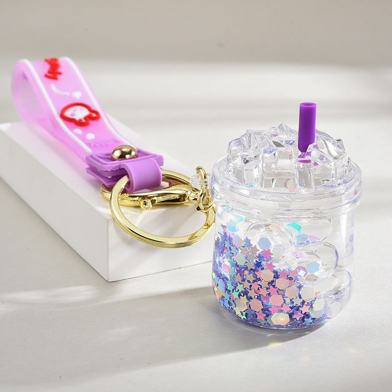 Wholesale Acrylic Oil-Filled Pendant Luminous Iceberg Cup Keychain
