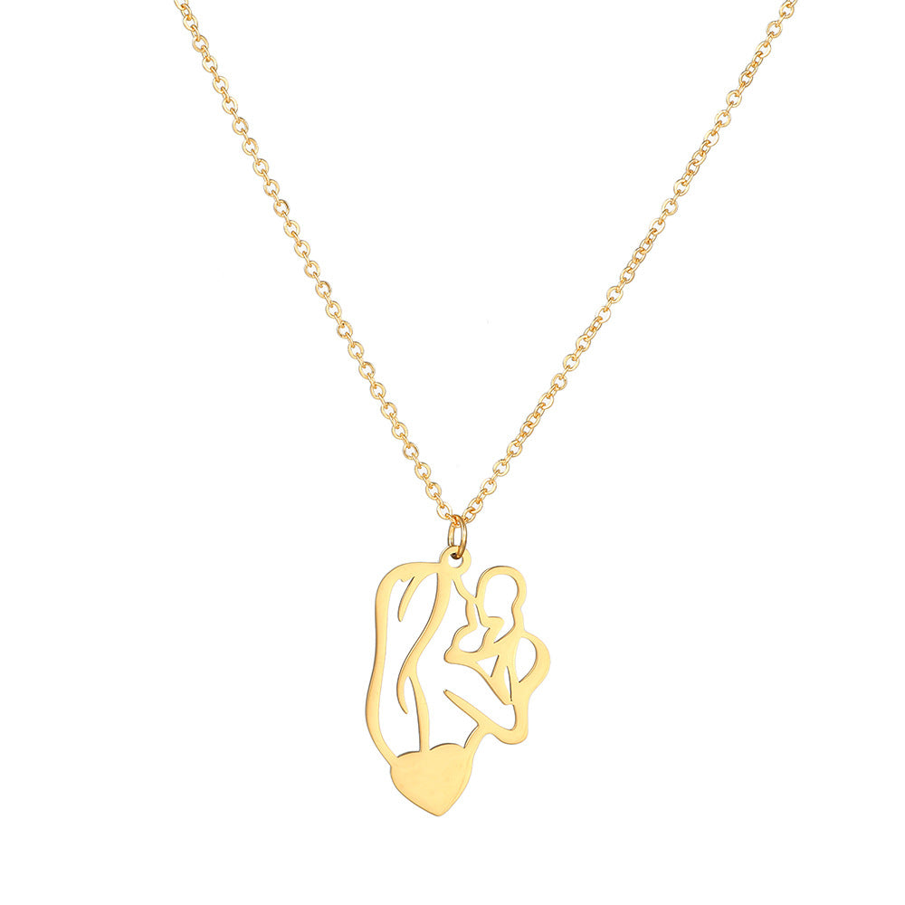 Wholesale Mother's Day Mother and Child Stainless Steel Necklaces