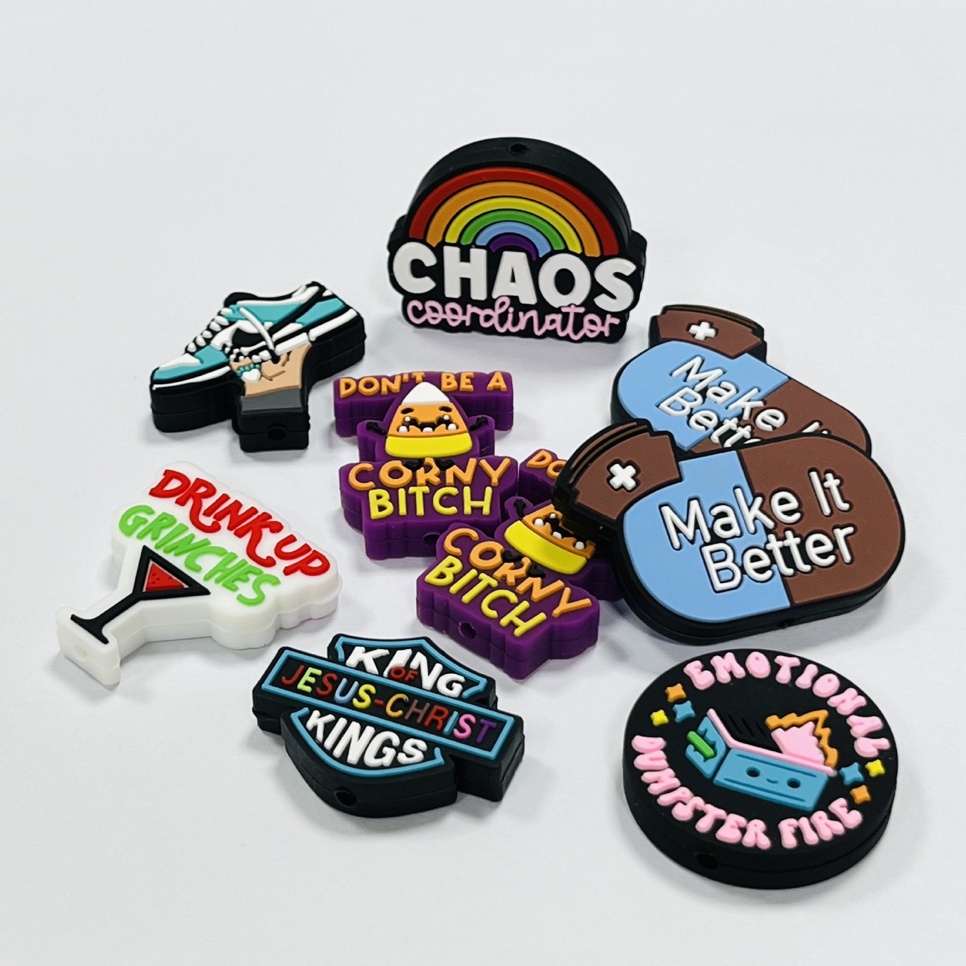 Wholesale 10pcs/pack Silicone Cartoon DIY Letter Focus Beads