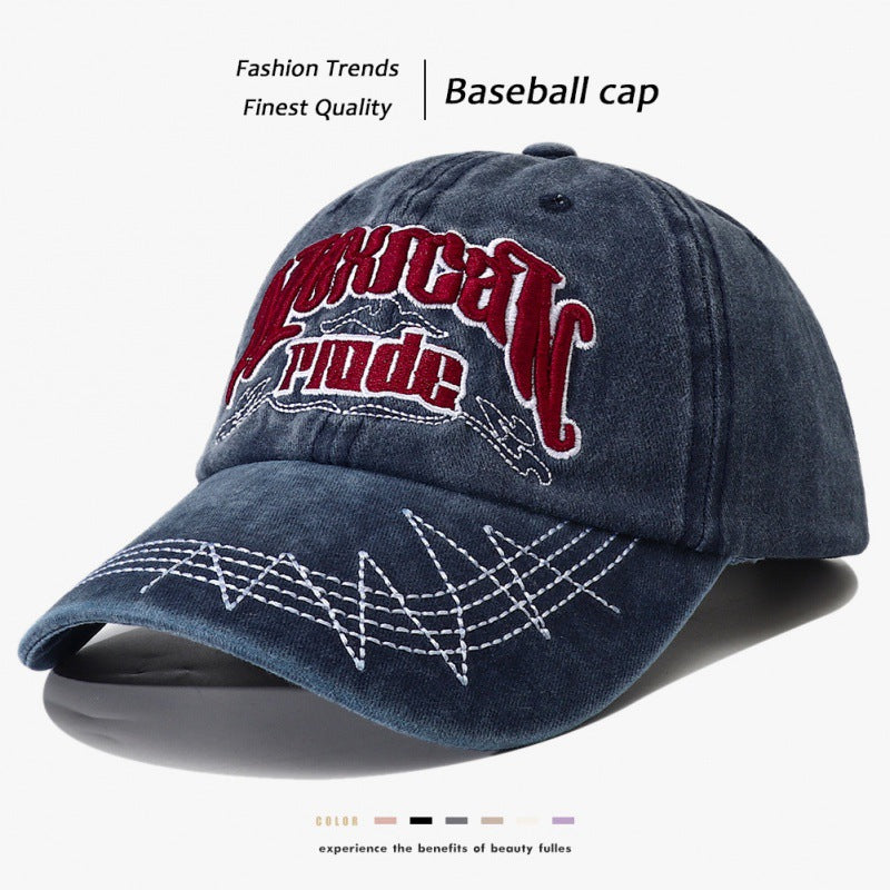 Wholesale Hat Men's Trendy Men's Versatile Retro Washed Old Cap Women's High-end Alphabet Baseball Cap