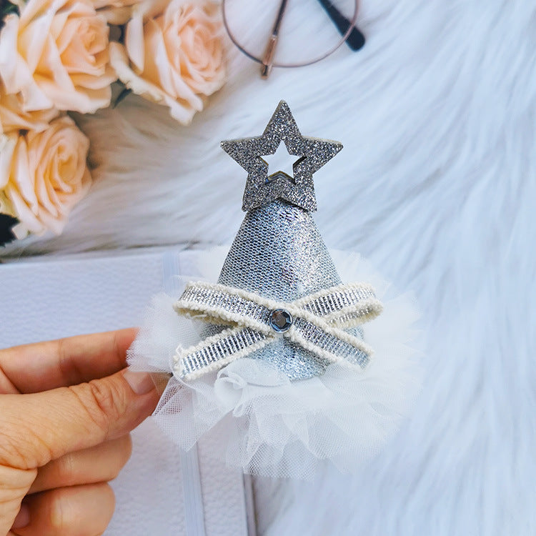 Wholesale Cute Bow Hairpin Birthday Hat Hairpin