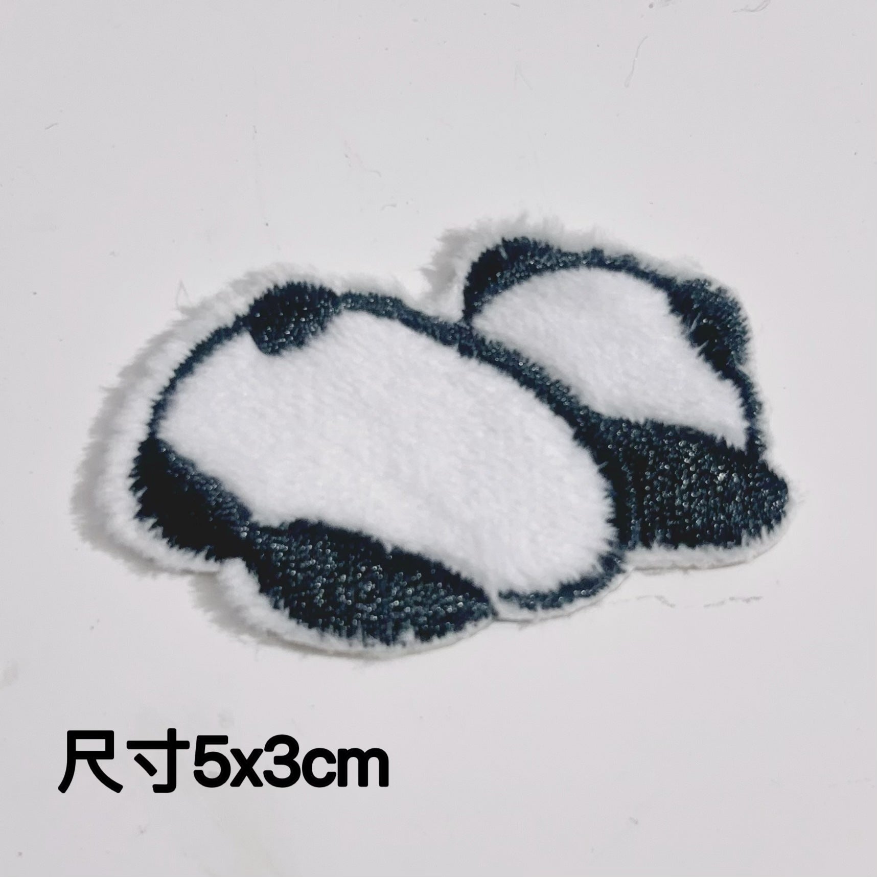 Wholesale 10pcs Self-Paste Plush Cartoon Panda Embroidered Cloth Sticker DIY Accessories