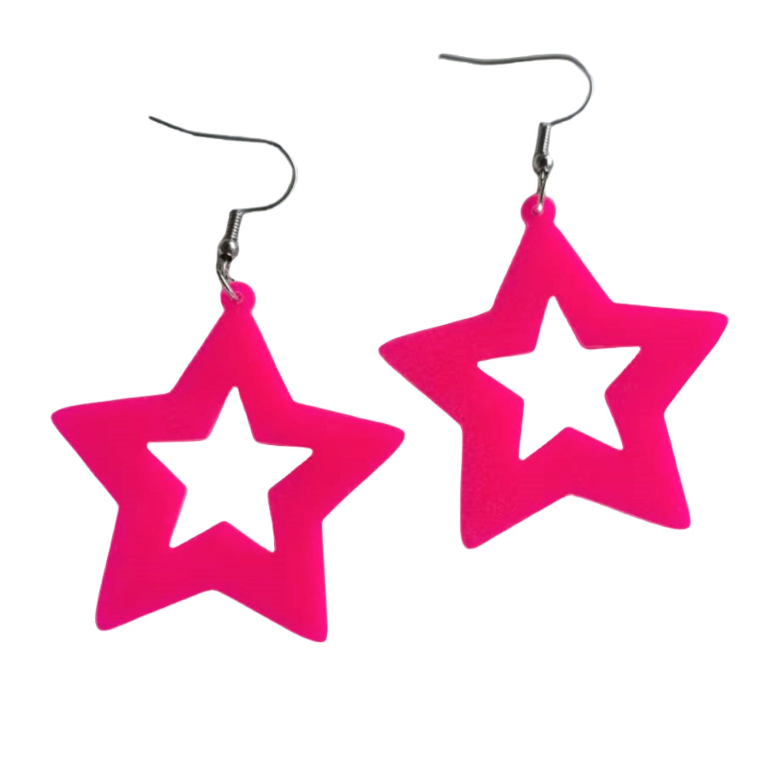 Wholesale Fluorescent Five-pointed Star Small Lightning Acrylic Earrings