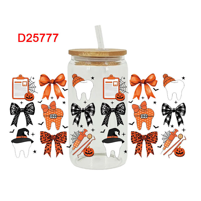 Wholesale Colorful Bow Medical Series 16oz Cup UV DTF Wraps