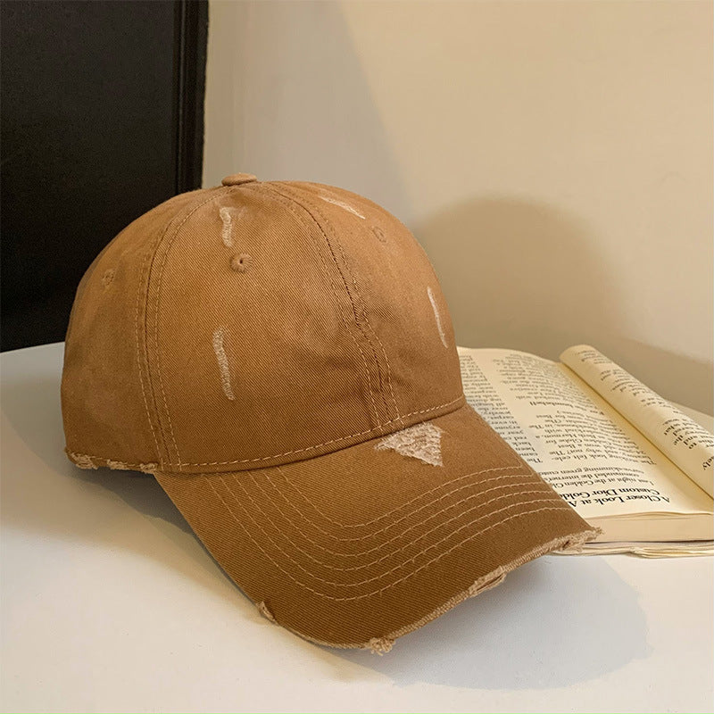 Wholesale Broken hole pink wide brim sweet cool baseball cap