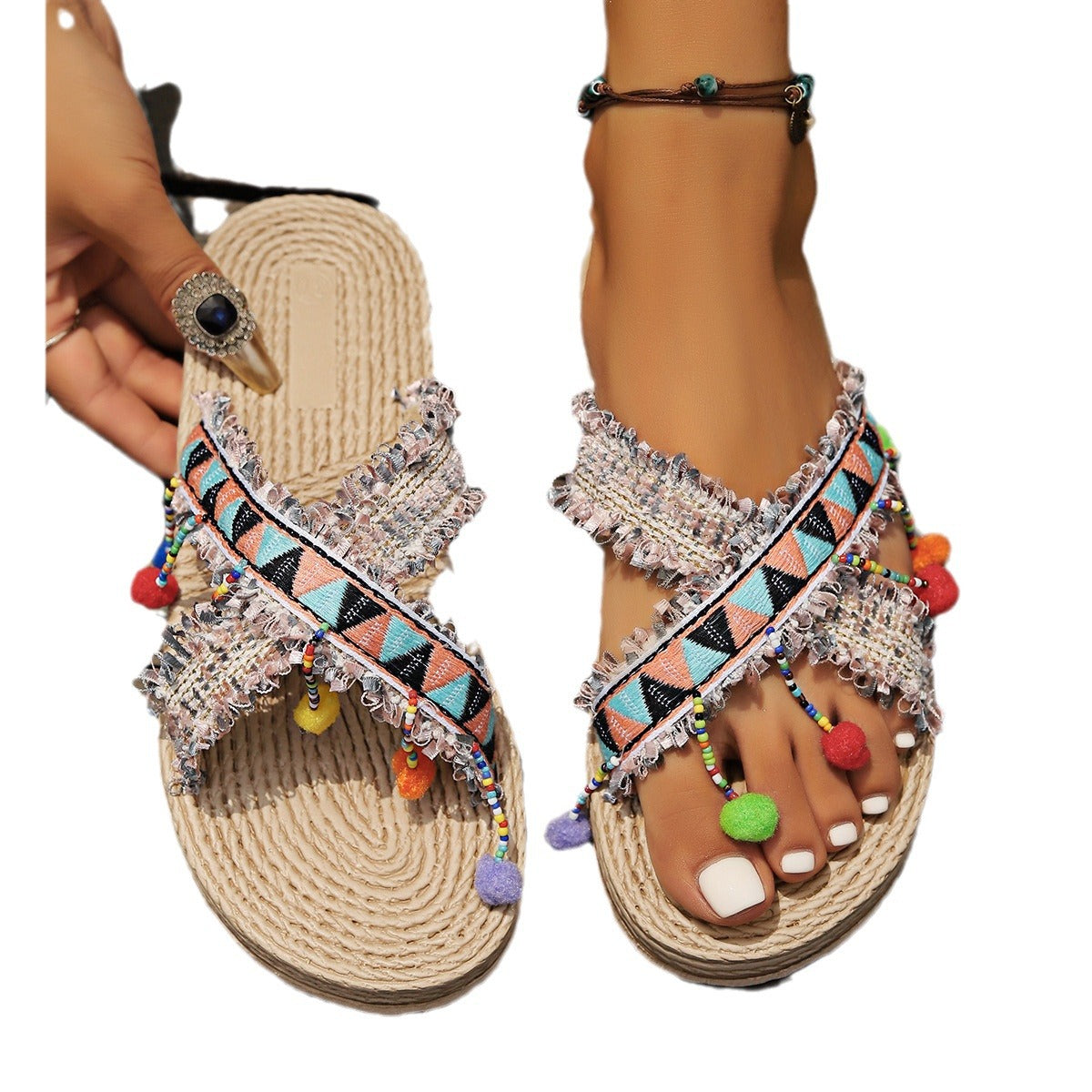 Wholesale Grass Edit Popherian Fashion Streaming Slippers