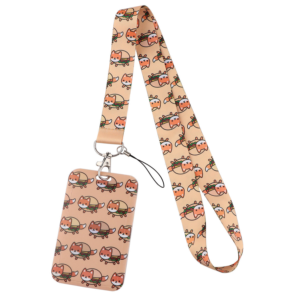 Wholesale Puppy Dog Paw Print Card Holder Webbing Polyester Lanyard Keychain