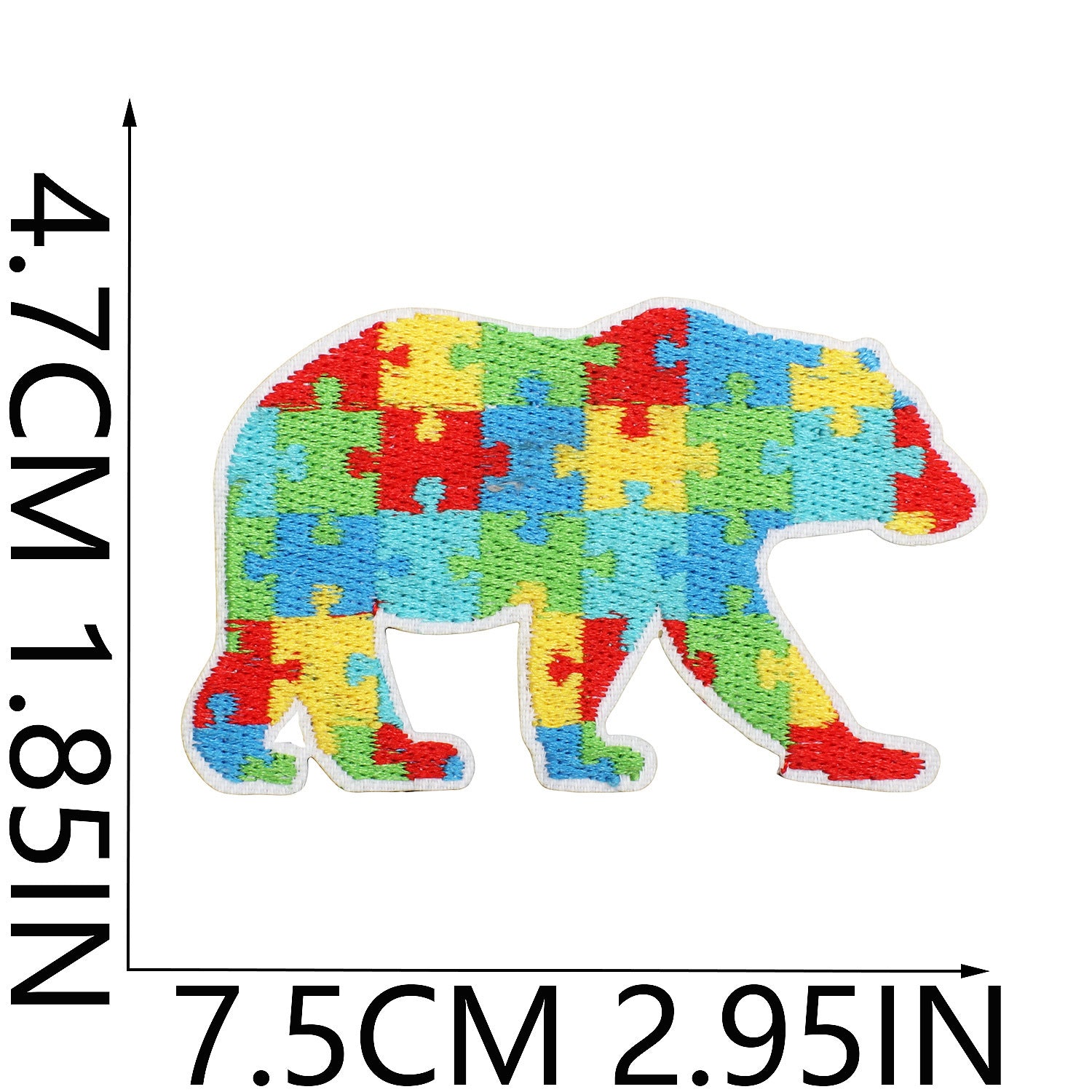 Wholesale Colorful Dinosaur Turtle Polyester Embroidered Iron On Patch For Clothing Autism Awareness Craft Supply