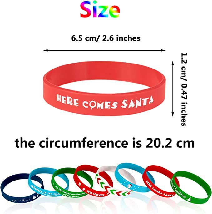 Wholesale 10pcs Christmas Silicone Party Gift Rubber Wristbands Bracelet