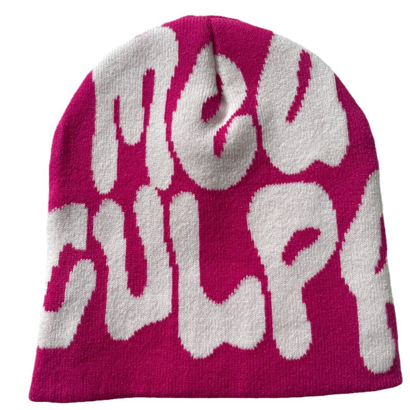 Wholesale Knitted Letter Embroidery Vintage Wool Autumn and Winter Warm Hat