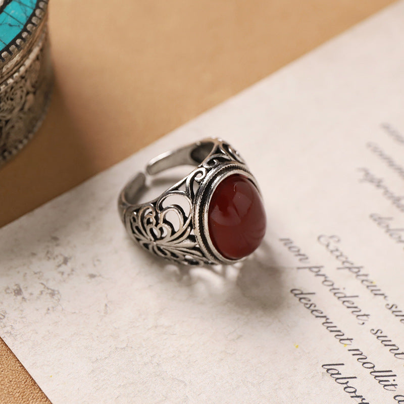 Wholesale Vintage ethnic style carved Bohemian open ring