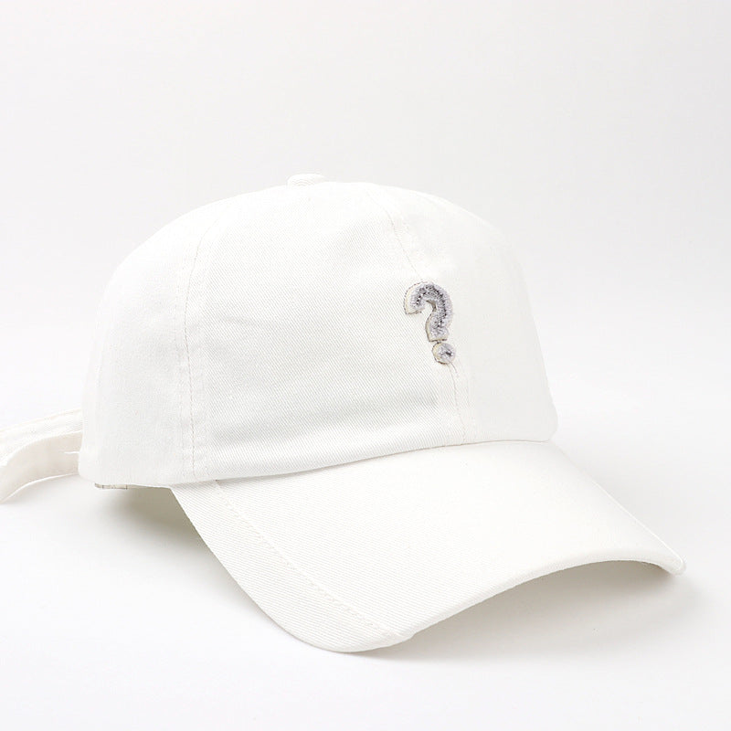 Wholesale Cotton Question mark? Denim Soft Top Curved Brim Baseball Cap
