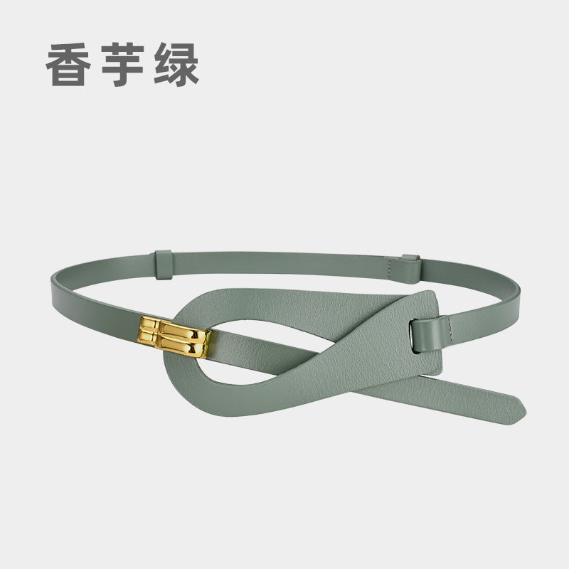 Wholesale Two-layer Cowhide Belt with No Holes for Adjustment and Outer Decoration