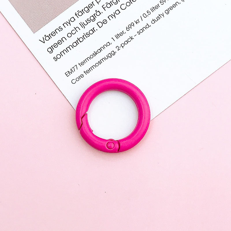 Wholesale 10pcs  New 25mm Spring Ring diy Jewelry Accessories Candy Color Baking Paint Open Ring Hardware Keychain Accessories