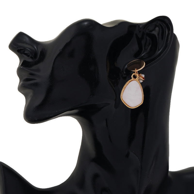 Wholesale Drop-shaped Geometric Disc Metal Clip Earrings