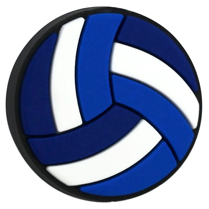 Wholesale Random 100pcs/pack PVC soft rubber perforated beaded accessories for ball sports series   Focal Beads