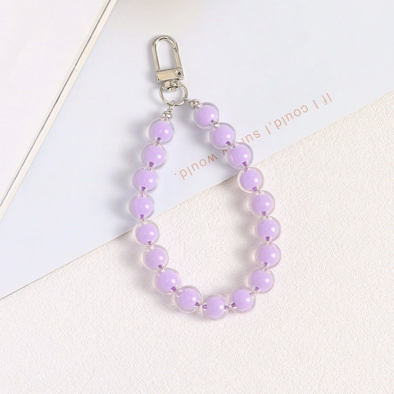 Wholesale Acrylic Candy Color Beaded Bracelet Keychains