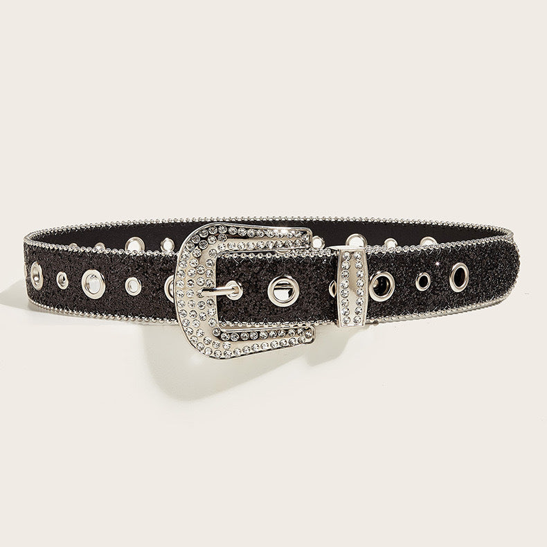 Wholesale Y2k Edge Beads Wide Belt Sequin Belt
