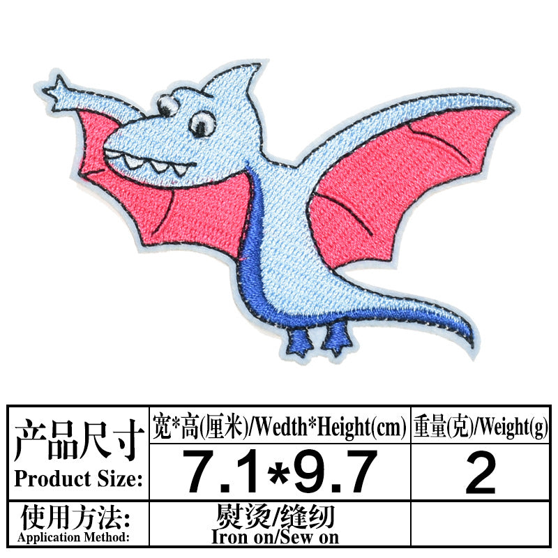 Wholesale Trendy Dinosaur Embroidered Twill Patch T Rex Sew On Applique For Clothing Towels DIY Craft Gift