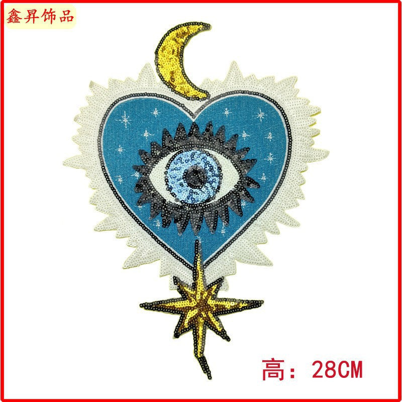 Wholesale 10pcs Clothing Accessories Bead Embroidery Palm Glitter Embroidery Denim Fabric Patch FS