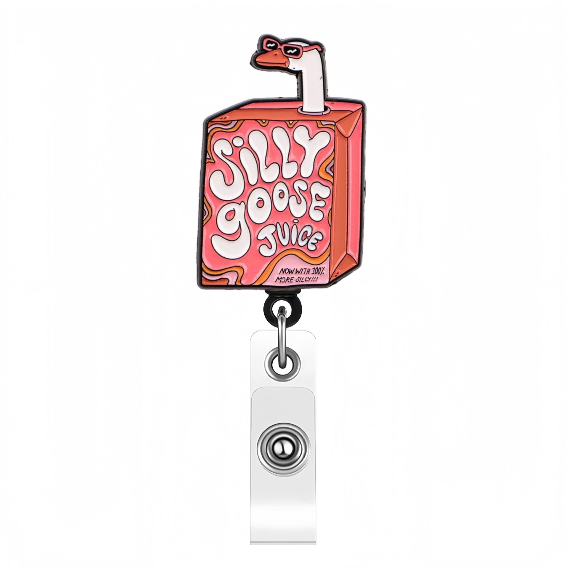 Wholesale 10pcs  Cute goose black rotating alligator clip retractable easy to pull keychain