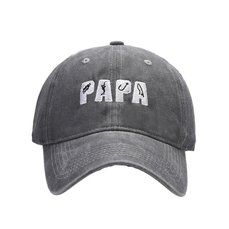 Wholesale PAPA Embroidered Washed Sun Protection Visor Baseball Cap