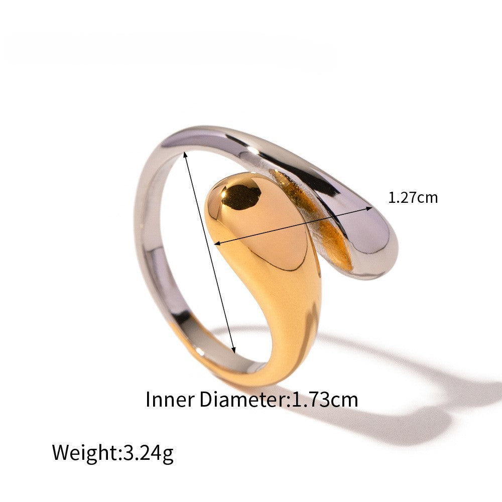 Wholesale Stainless steel enamel drip oil colored flower heart ring